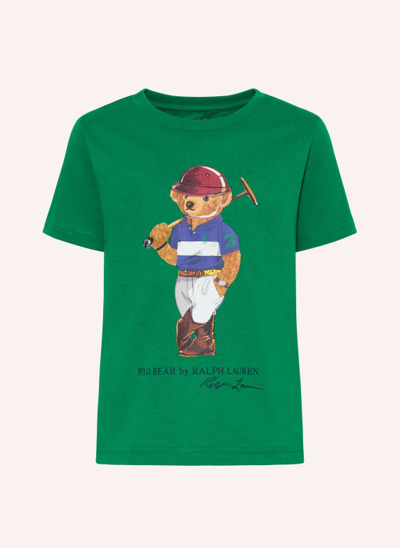 POLO RALPH LAUREN tričko SVĚTLE HNĚDÁ / SVĚTLE HNĚDÁ / MODRÁ