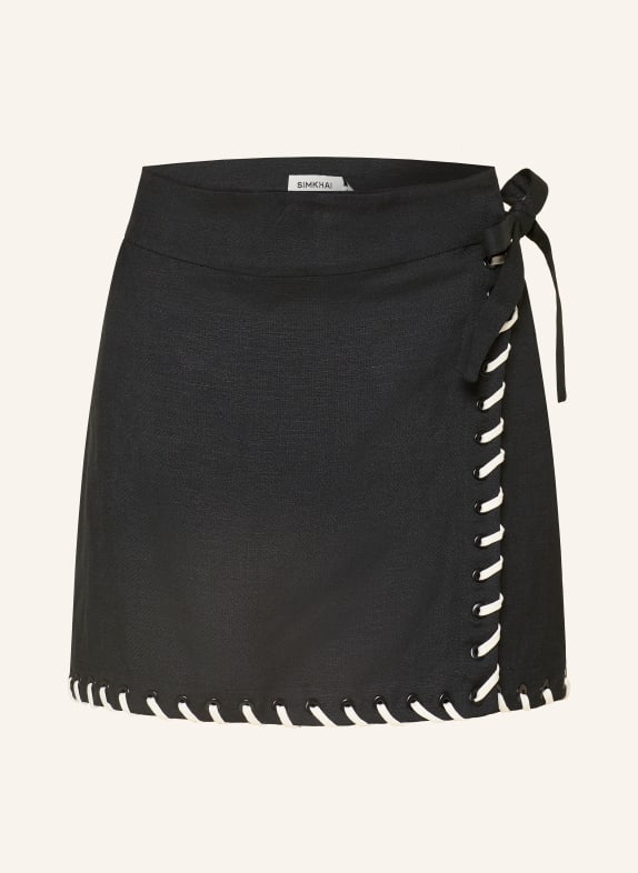 SIMKHAI Spódnica kopertowa BANKS CZARNY / BIAŁY