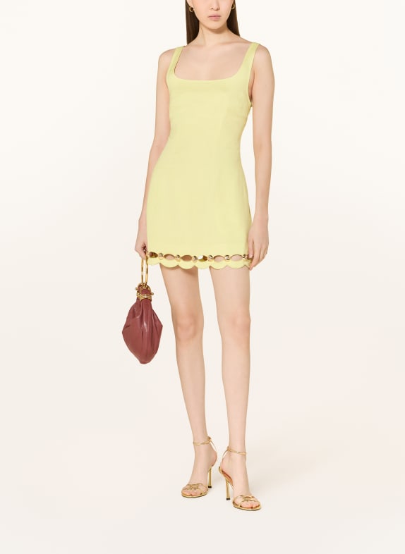 SIMKHAI Robe fourreau LINDLEY avec rubans et rivets JAUNE