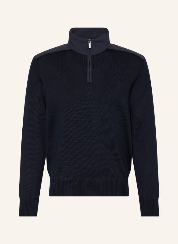 PAUL & SHARK Troyer im Materialmix DUNKELBLAU