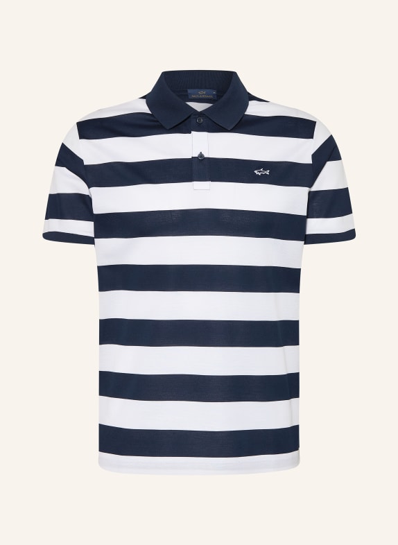 PAUL & SHARK Piqué-Poloshirt Regular Fit DUNKELBLAU / WEISS
