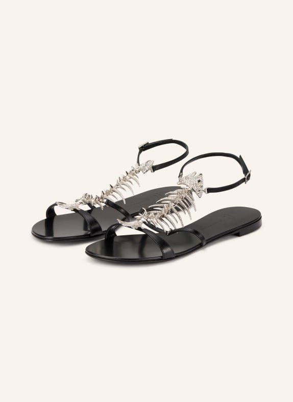 GIUSEPPE ZANOTTI DESIGN Sandalen MUSE mit Schmucksteinen SCHWARZ / SILBER