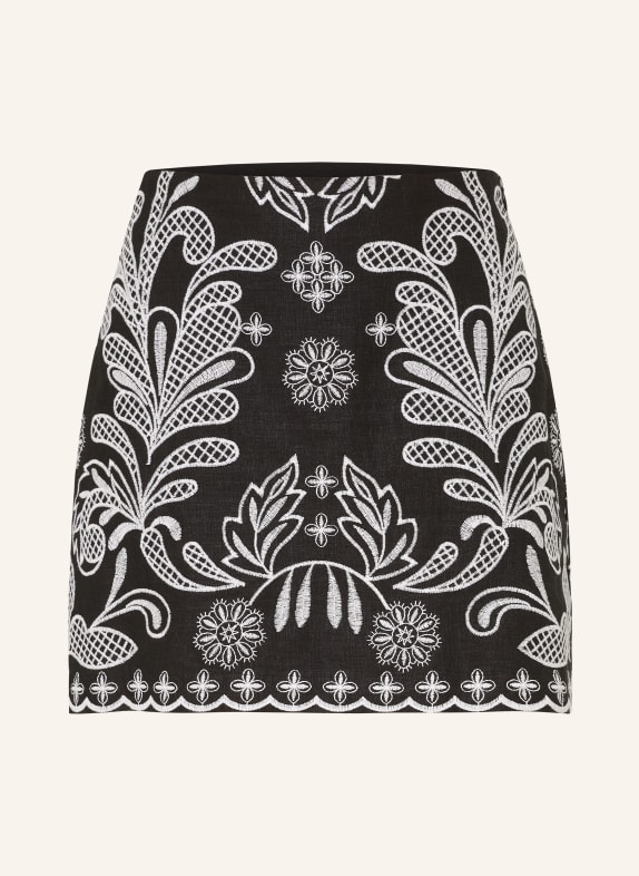 MRS & HUGS Skirt with linen BLACK / WHITE