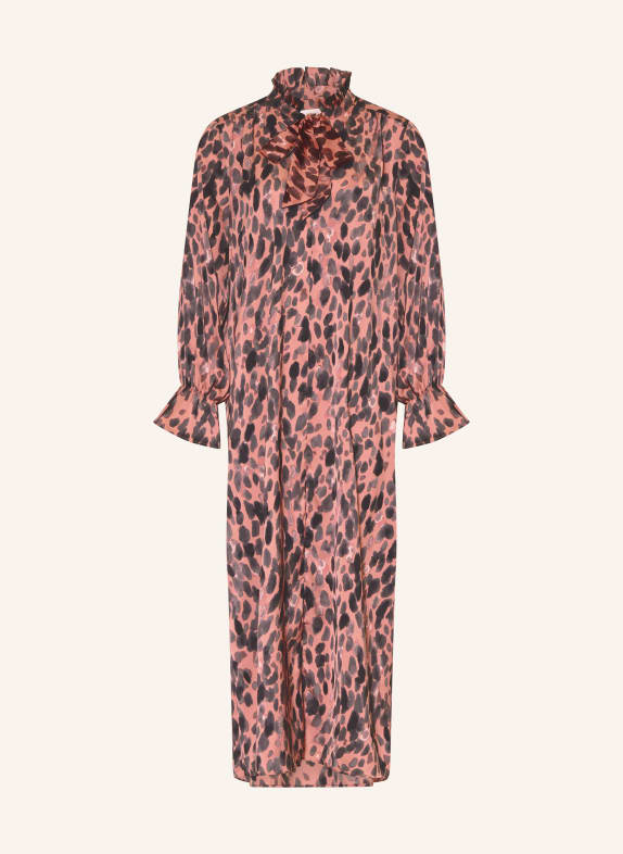 InWear Saténové šaty GRACIEIW s mašlí STARORŮŽOVÁ / TMAVĚ ŠEDÁ / ČERNÁ