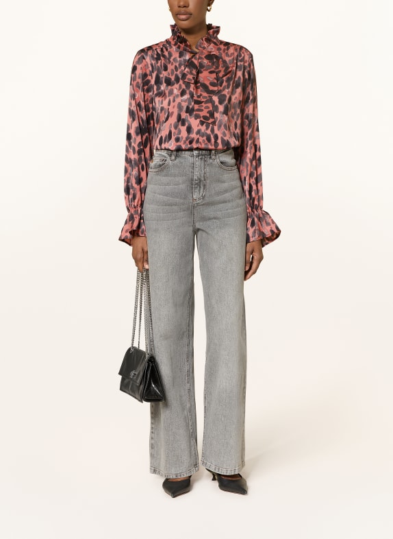 InWear Schluppenbluse GRACIEIW mit Rüschen HELLROT / DUNKELGRAU / GRAU