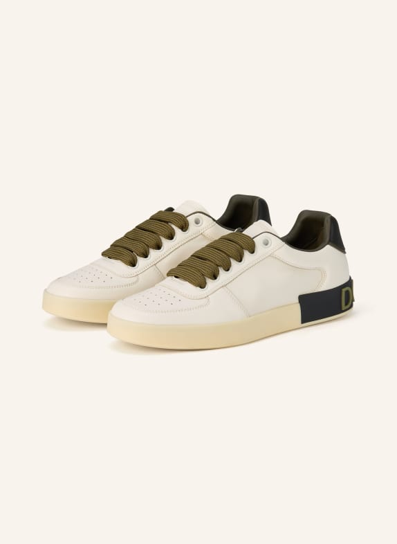DOLCE & GABBANA PORTOFINO sneaker WHITE / OLIVE / BLACK