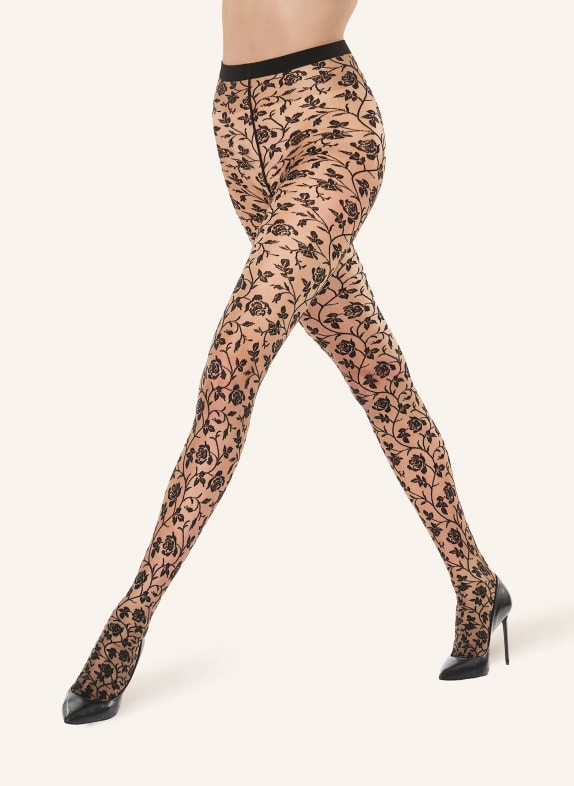 Wolford ROSE sheer tights 8641 fairly light/black