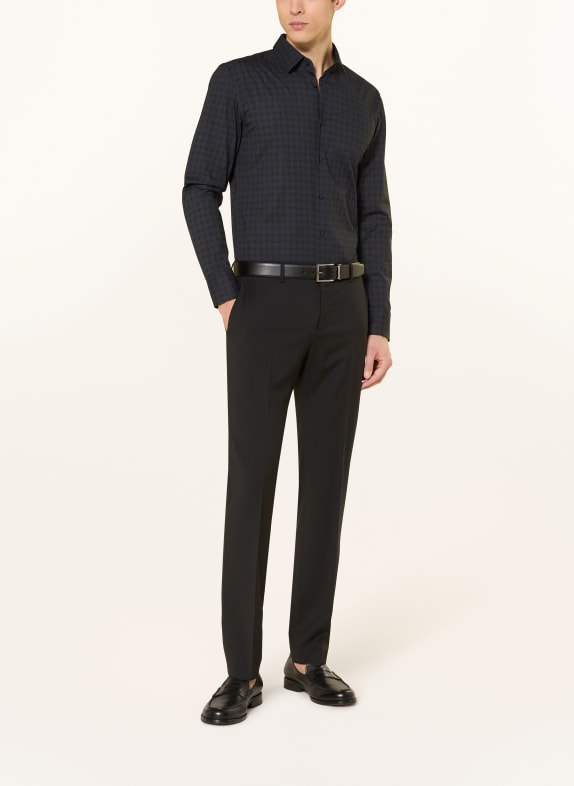 BOSS Cămașă HANK Slim Fit ALBASTRU ÎNCHIS / ALBASTRU-CENUȘIU / NEGRU