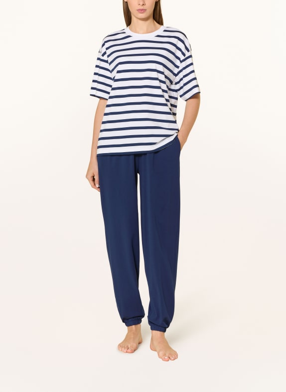 mey Pyjamasbyxor i serien SOLID LOVE BLÅ / VIT