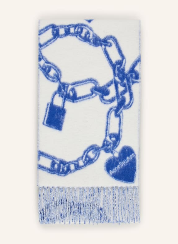 Acne Studios Schal mit Alpaka BLAU / WEISS