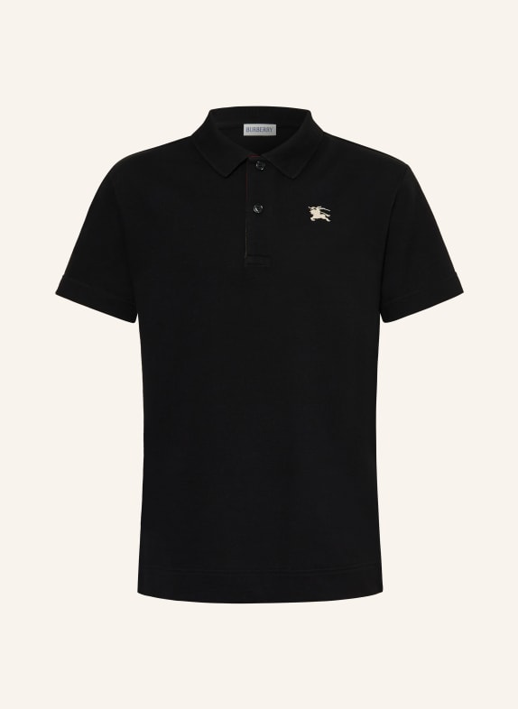 BURBERRY Piqué-Poloshirt SCHWARZ