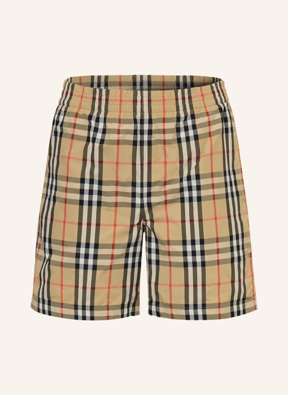 BURBERRY szorty kąpielowe BEŻOWY / CZERWONY / CZARNY