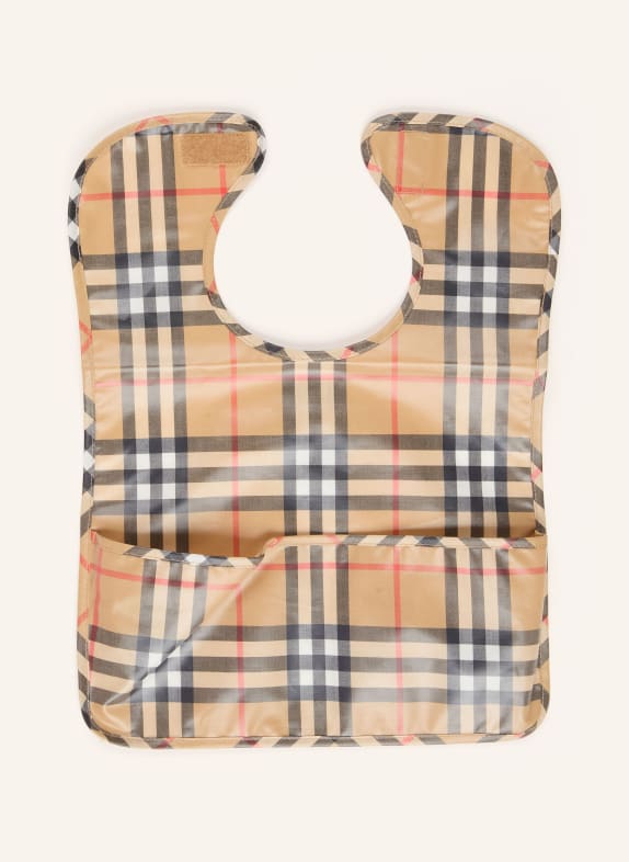 BURBERRY Lätzchen WESLEY CAMEL / GRAU / WEISS