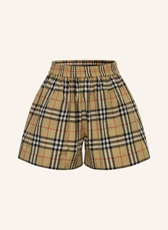 BURBERRY Šortky MARCY VELBLOUDÍ / ČERVENÁ / ČERNÁ