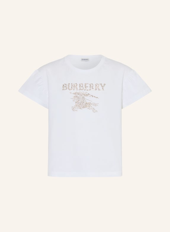 BURBERRY T-shirt with gemstones WHITE / GOLD