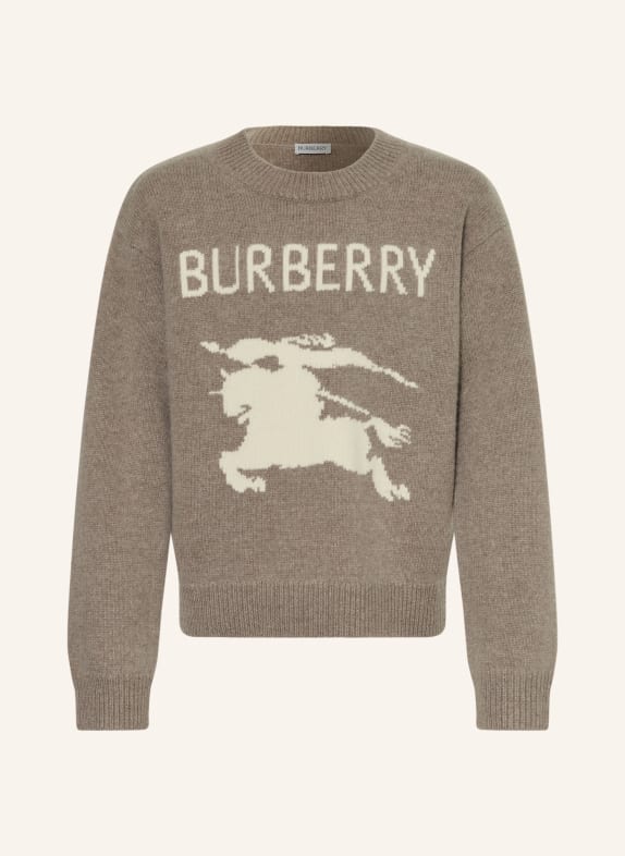 BURBERRY Pullover mit Cashmere TAUPE / ECRU