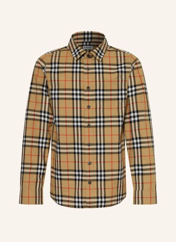 BURBERRY shirt CAMEL / RED / BLACK