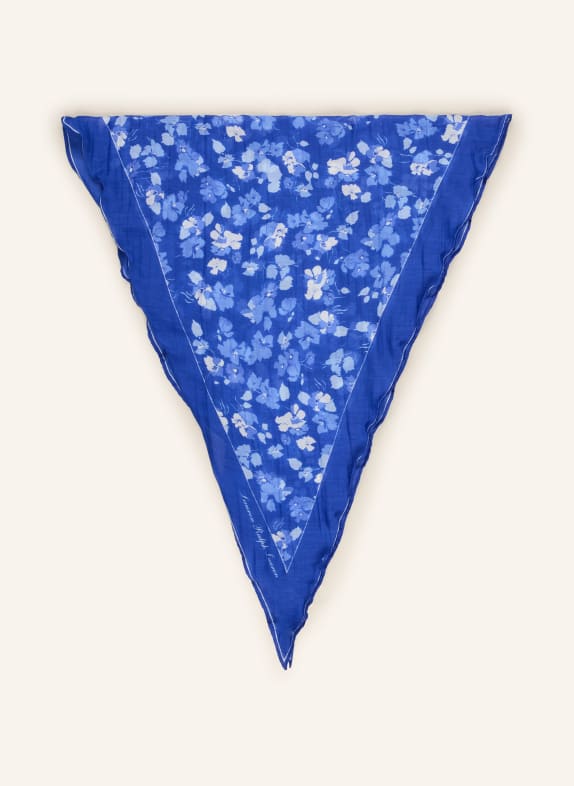 LAUREN RALPH LAUREN trojúhelníkový šátek MODRÁ / TMAVĚ MODRÁ / BÍLÁ