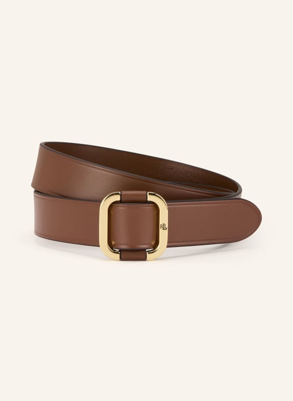 LAUREN RALPH LAUREN Ledergürtel BRAUN / GOLD
