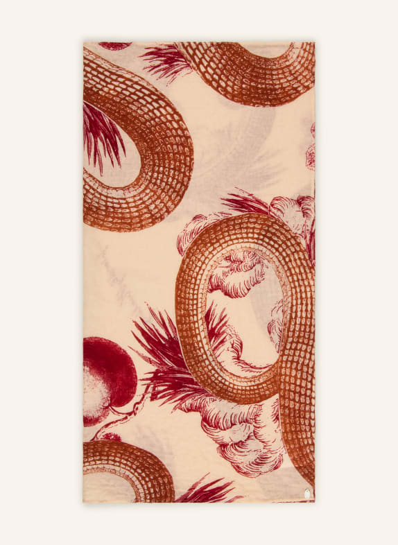 friendly hunting cashmere scarf LIGHT ORANGE / DARK RED / DARK ORANGE