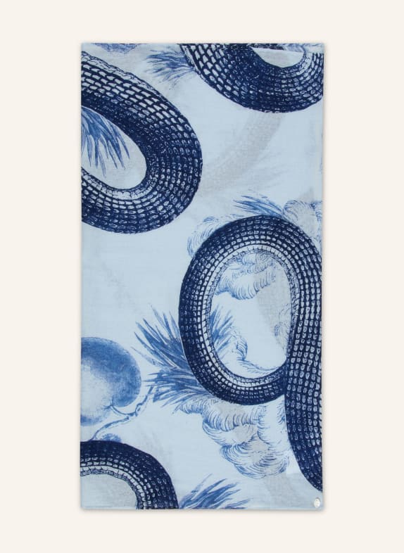 friendly hunting cashmere scarf LIGHT BLUE / DARK BLUE