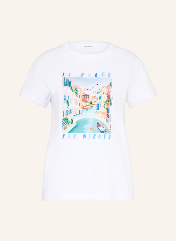 darling harbour T-Shirt mit Schmucksteinen und Pailletten WHITE