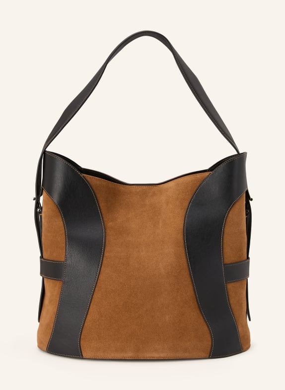 AIGNER Beuteltasche DEBORAH LARGE BRAUN / SCHWARZ