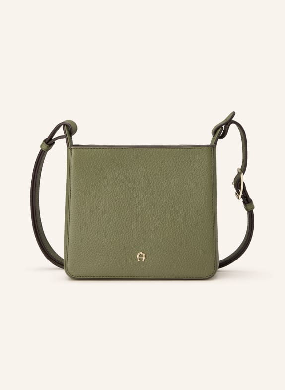 AIGNER Schultertasche PURA SMALL GRÜN / DUNKELBRAUN