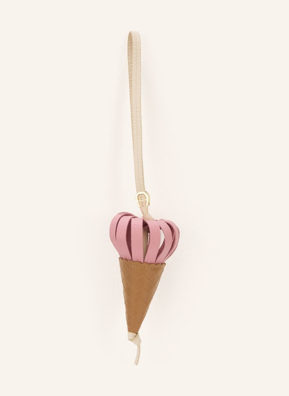 AIGNER ICE CREAM bag charm LIGHT BROWN / PINK