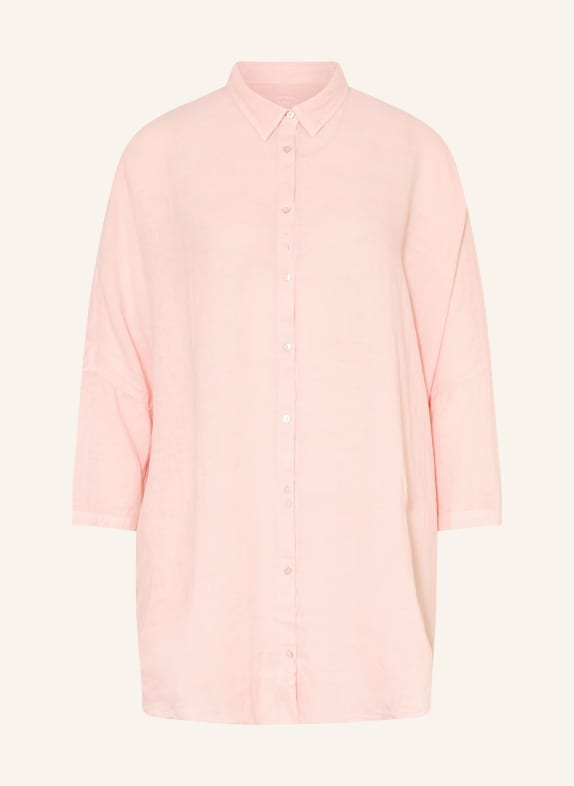 120%lino Linen shirt blouse with 3/4 sleeves PINK