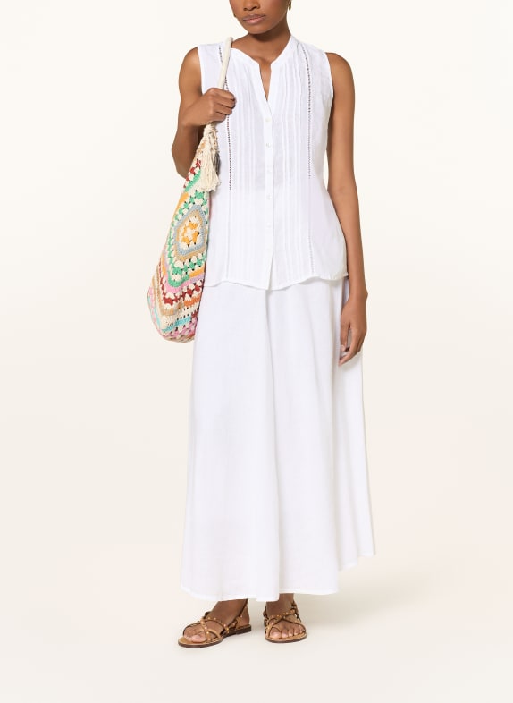 120%lino linnen rok WIT