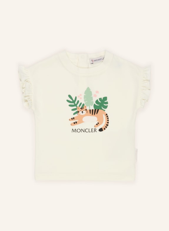 MONCLER enfant T-shirt à volants CRÈME / ORANGE CLAIR / VERT