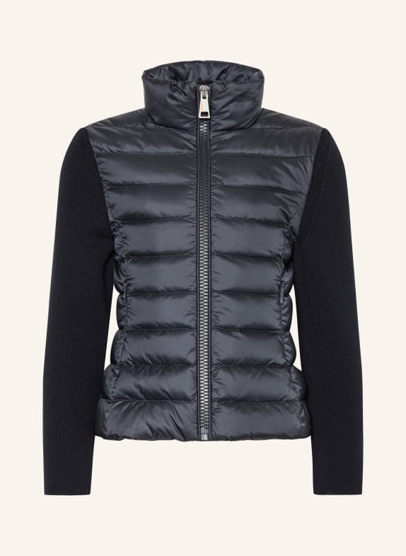 MONCLER enfant Steppjacke im Materialmix DUNKELBLAU