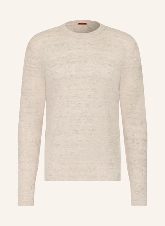 BARENA VENEZIA Svetr s lnem KRÉMOVÁ / TMAVĚ ŠEDÁ