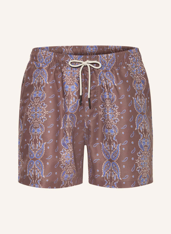 OAS ITACA swim shorts BROWN / CREAM / BLUE