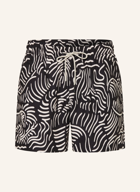 OAS TAR LORENZO swim shorts BLACK / CREAM