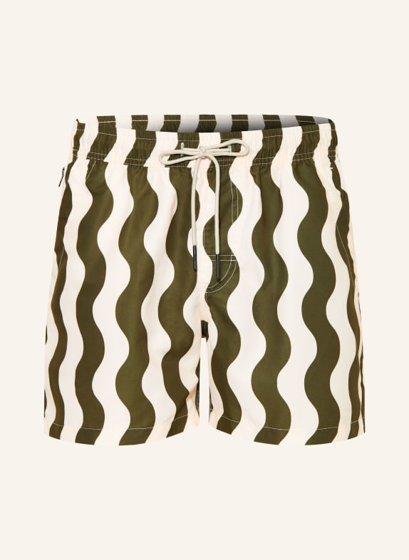 OAS FOREST WAVER swim shorts CREAM / OLIVE