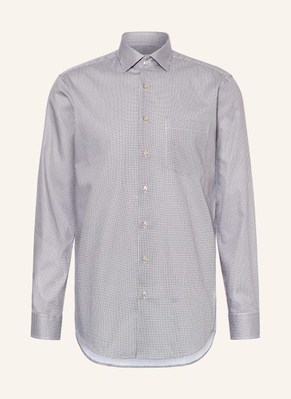 seidensticker Hemd Regular Fit DUNKELBRAUN / BEIGE / WEISS