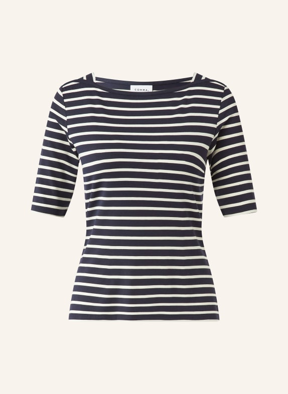 comma T-shirt DARK BLUE / WHITE