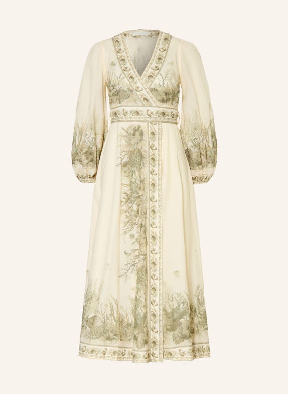 ZIMMERMANN Zavinovací šaty WANDERLUST REŽNÁ / OLIVOVÁ