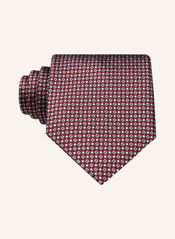 BOSS Silk tie DARK RED / CREAM / LIGHT BLUE