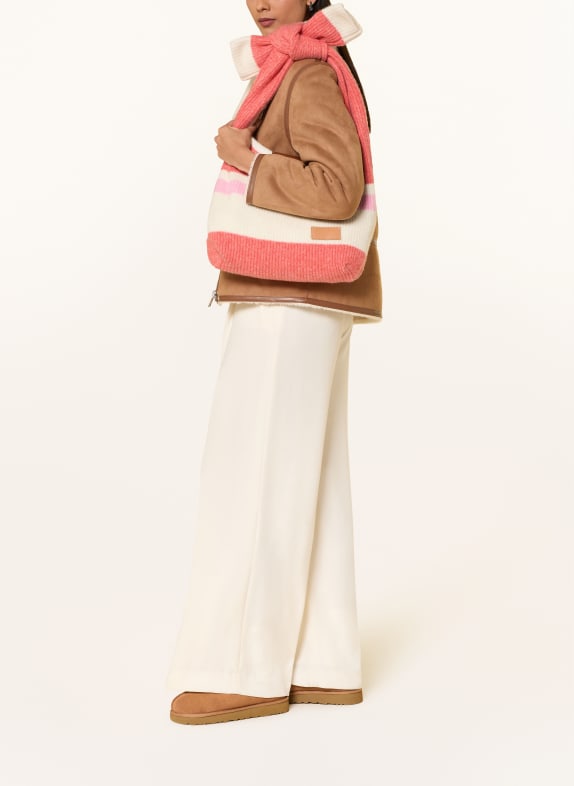 LONGCHAMP Schultertasche LE PLIAGE COLLECTION LACHS / ROSA / ECRU
