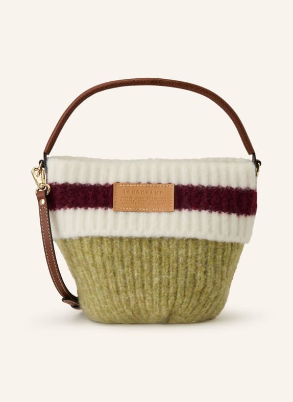 LONGCHAMP Umhängetasche LE PLIAGE HELLGRÜN / DUNKELROT / WEISS