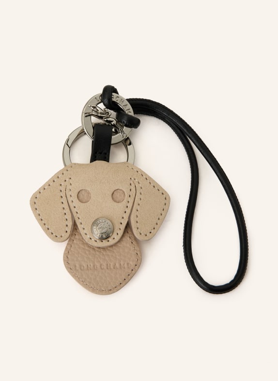 LONGCHAMP Taschenanhänger CREME / SCHWARZ