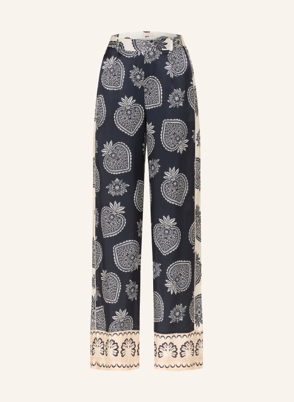 IVI collection Marlenehose mit Seide SCHWARZ / WEISS