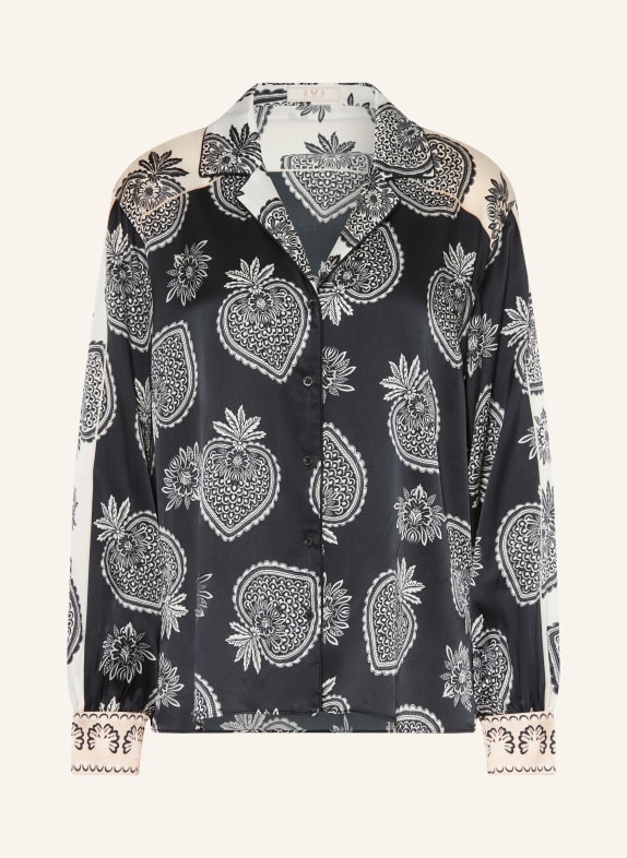 IVI collection Blusenshirt mit Seide SCHWARZ / WEISS