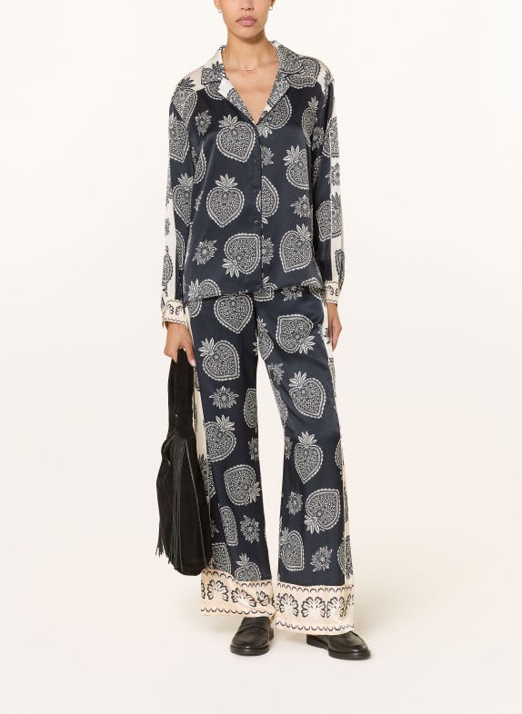 IVI collection Blouse met zijde ZWART / WIT