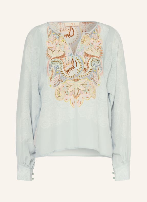 IVI collection Blusenshirt aus Seide MINT / ORANGE / GELB