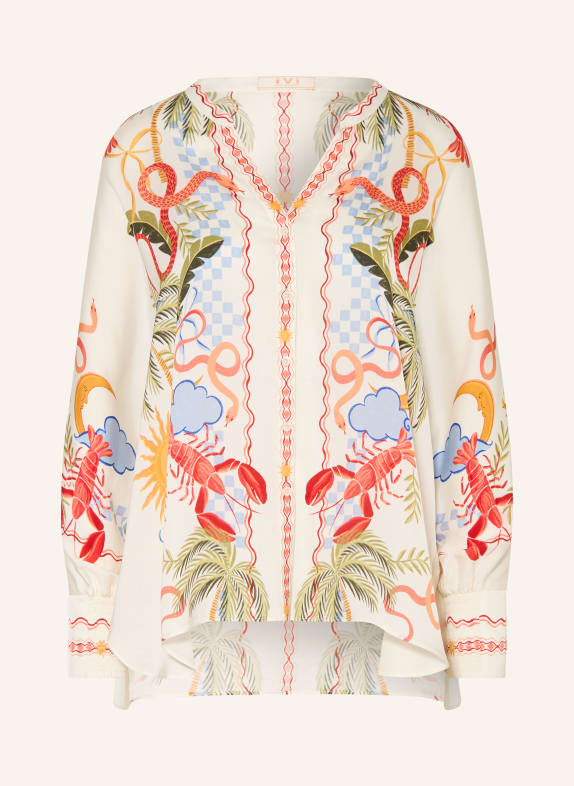 IVI collection Bluzka z jedwabiu KREMOWY / CZERWONY / JASNONIEBIESKI