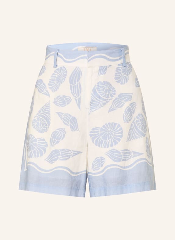 IVI collection szorty lniane BIAŁY / JASNONIEBIESKI